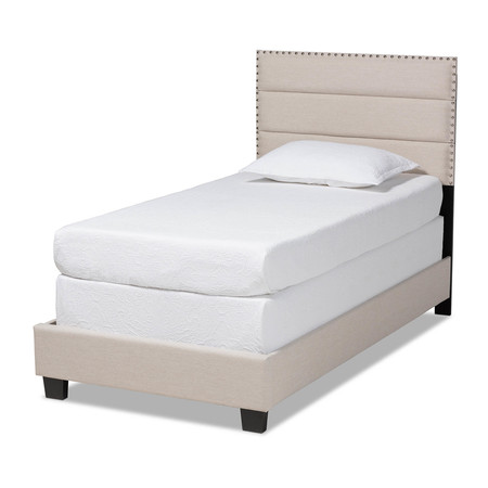 BAXTON STUDIO Ansa Beige Upholstered Twin Size Bed 159-9754